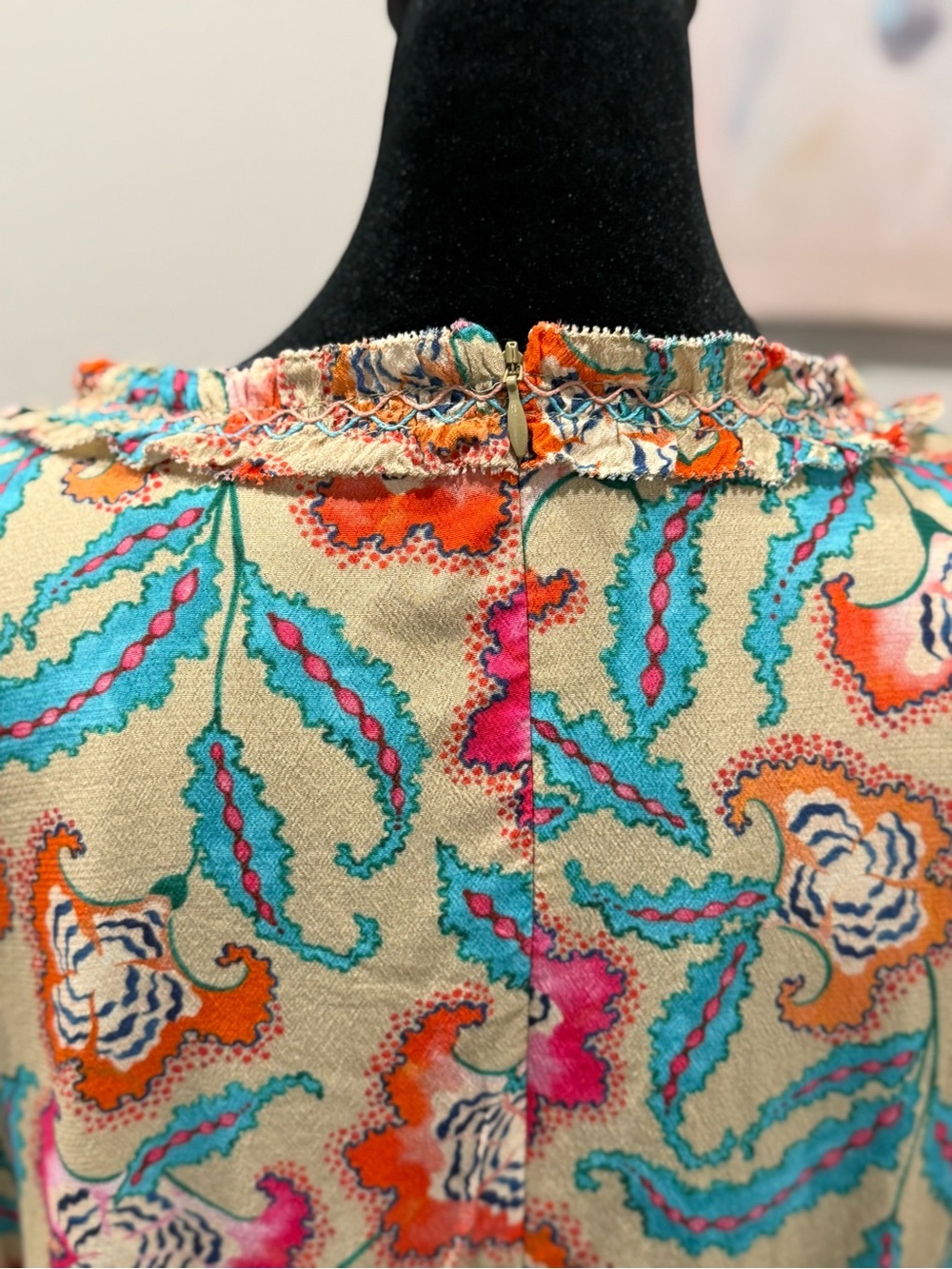 SALONI Cream Multicolor Floral V-Neck Maxi Dress - Picture 5 of 10
